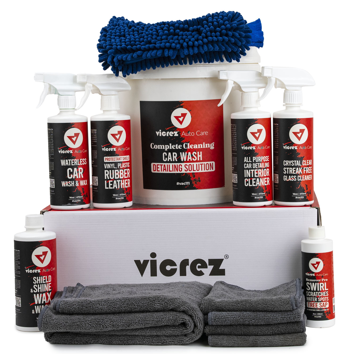 Vicrez Auto Care vac110 Pro Clay Bar and Luber Synthetic Lubricant w/  Microfiber towel Kit 16