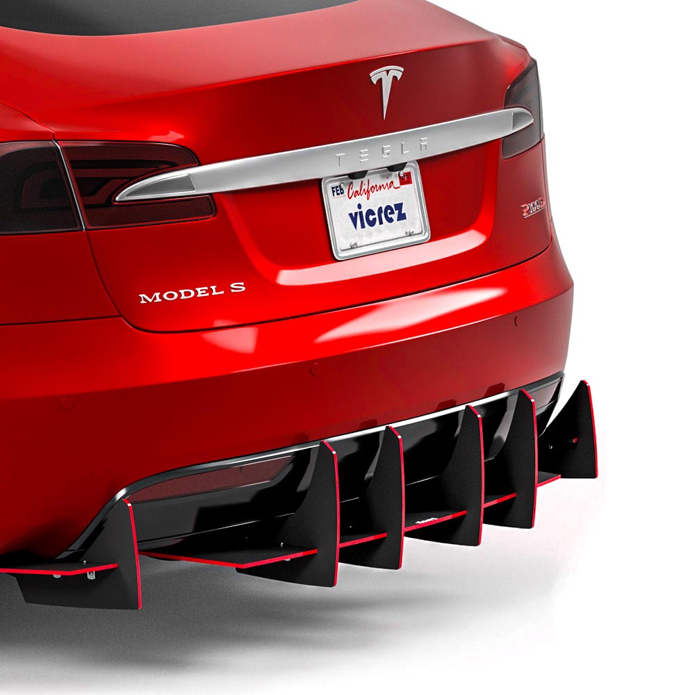Vicrez Genali VR2 Rear Diffuser vz102640 | Tesla Model S 2015-2022