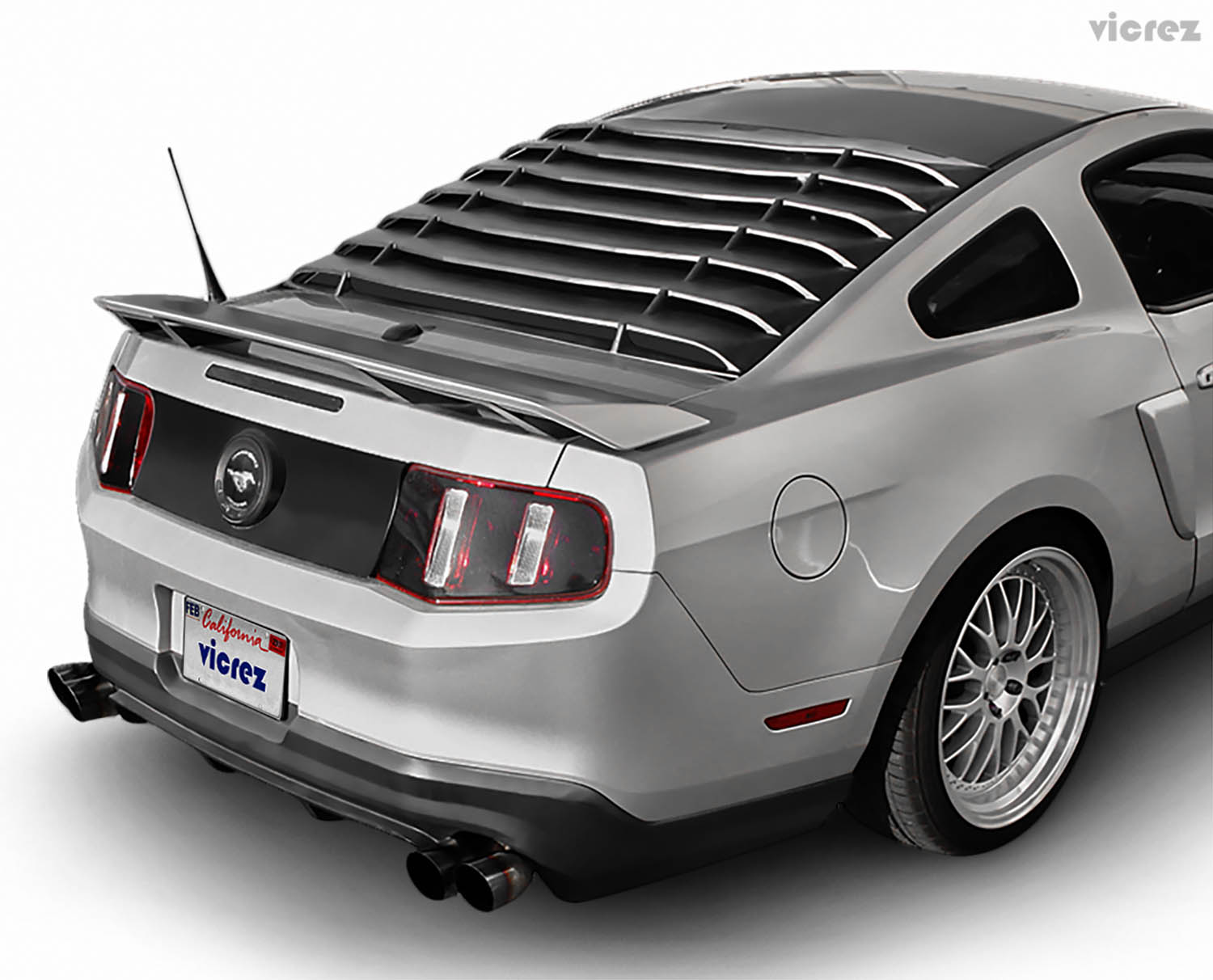 Advancetuning Rear Window Louvers (Pair) For 2015-2023 Ford Mustang Coupe – Unpainted Black ABS